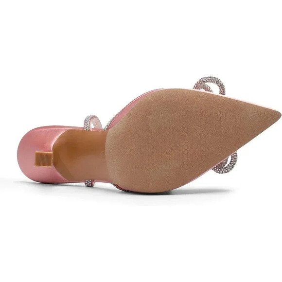 Women's High  Heels Destiny Closed Toe Strappy Heels Sexy Rhinestone Ankle Strap - Picture 5 of 6